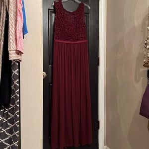 Burgundy formal Bridesmaid Dress